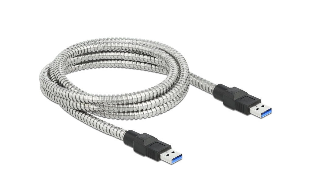 Delock Câble USB 3.1 Enveloppe métallique USB-A - USB-A 2 m