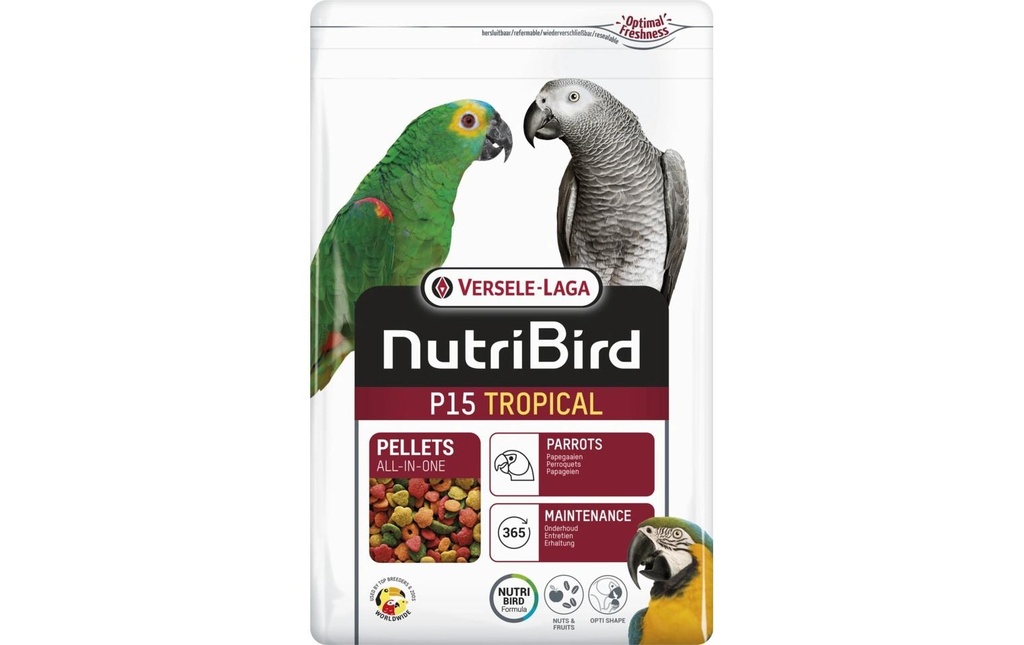 Versele Laga Nourriture pour oiseaux d'ornement NutriBird P15 Tropical pour perroquets, 1 kg