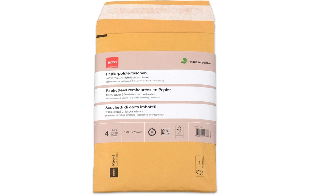ELCO Pochette papier 170x225mm brun (4 pces)