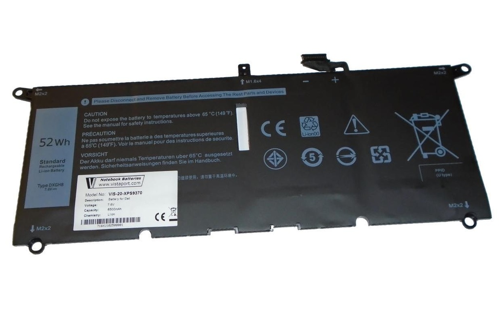 Vistaport Batterie pour Dell XPS 9370/930 / Inspiron 7490 / Latitude 3301