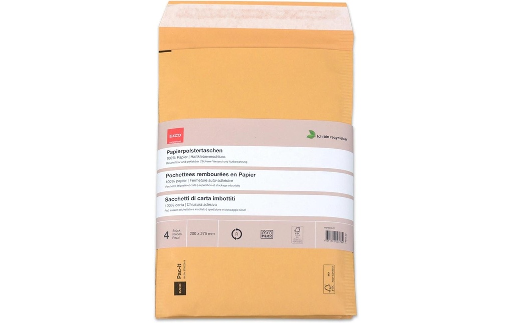 ELCO Pochette papier 200x275mm brun (4 pces)