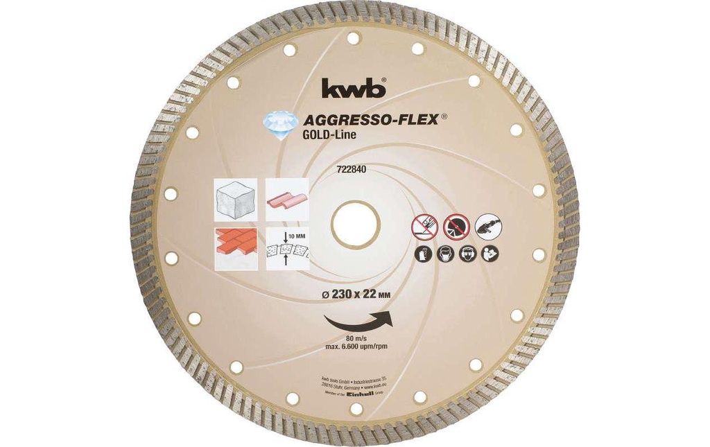 kwb Disque à trancher Diamant Gold Line 230 mm