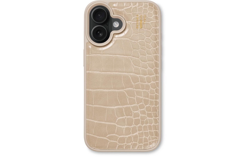 Ideal of Sweden Coque arrière Croco iPhone 16 Beige