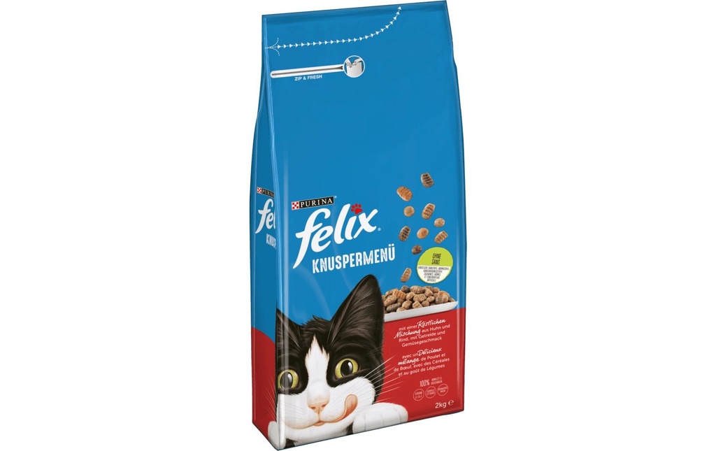 Felix Alimentation sèche Menu croustillant viande, 2 kg