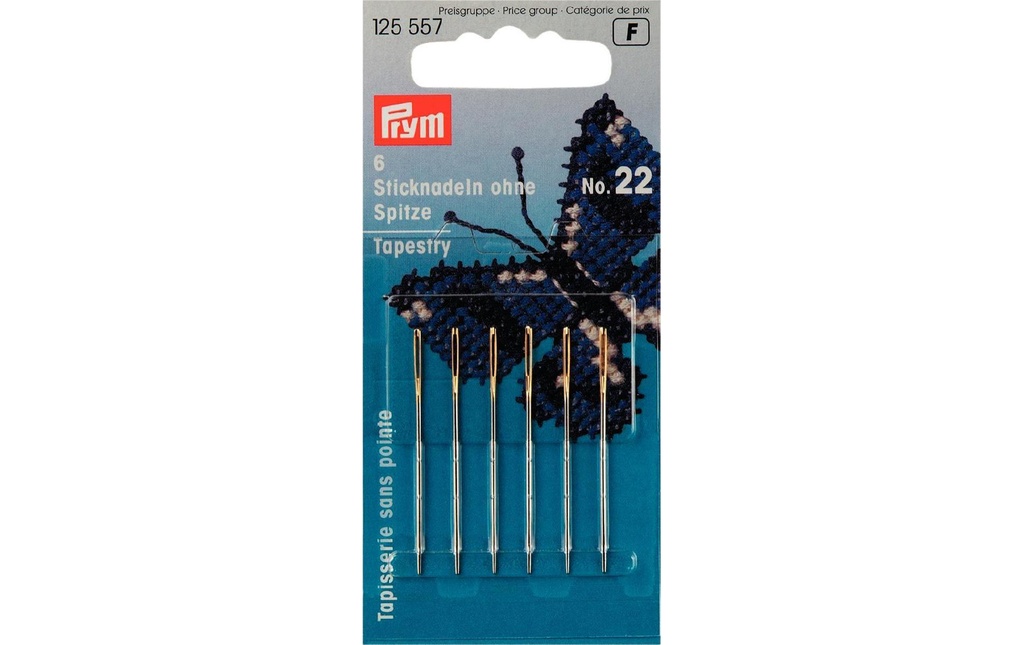 Prym Aiguille de broderie Nr. 22, sans dentelle, 6 Pièce/s