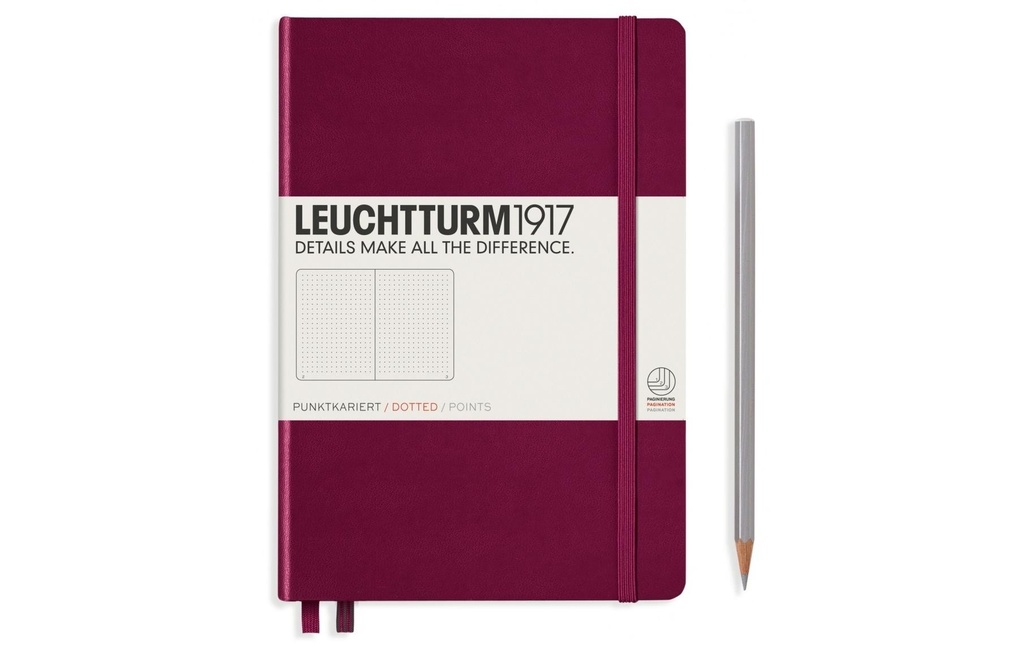 Leuchtturm Bloc-notes Medium A5, Pois, 2-pièces, Port Red