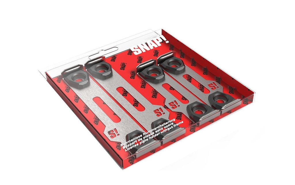 SNAP Porte-numéro sans cadre 30 × 8 cm/50 × 11 cm, acier inoxydable