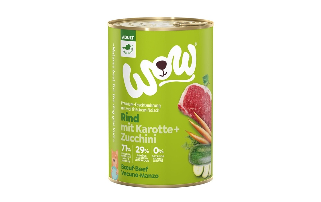 WOW Alimentation humide Bœuf adulte, 400 g