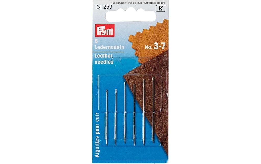 Prym Aiguille en cuir N° 3-7, 6 pièces