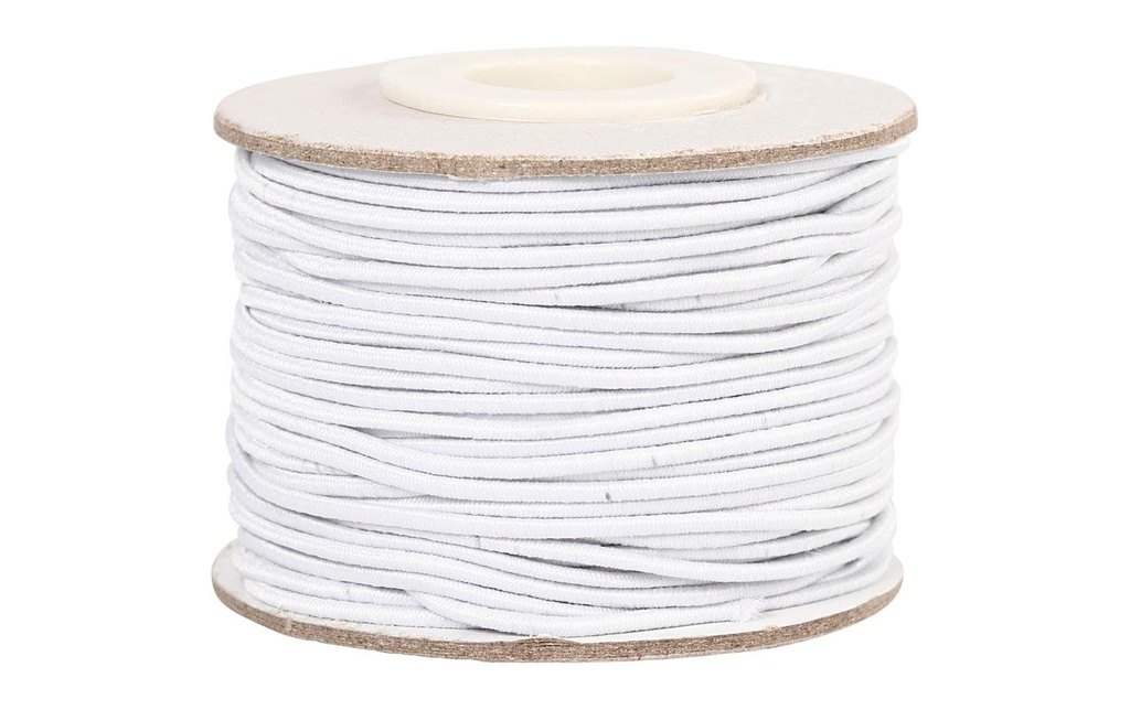 Creativ Company Cordon élastique 1 mm Blanc, 25 m