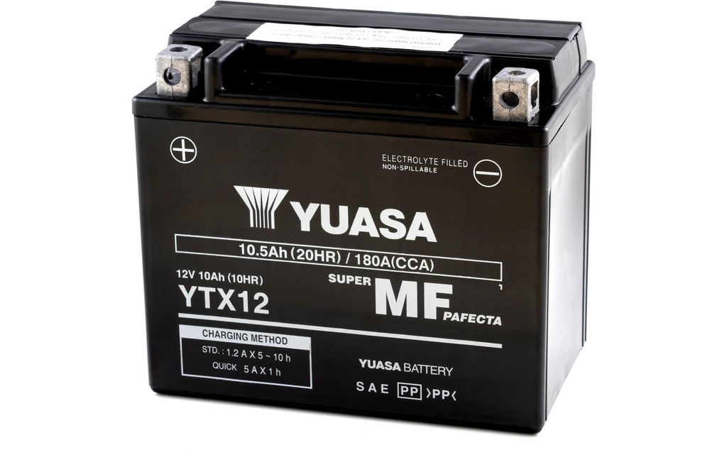 YUASA Batterie de moto AGM 12V/10.5Ah/180A