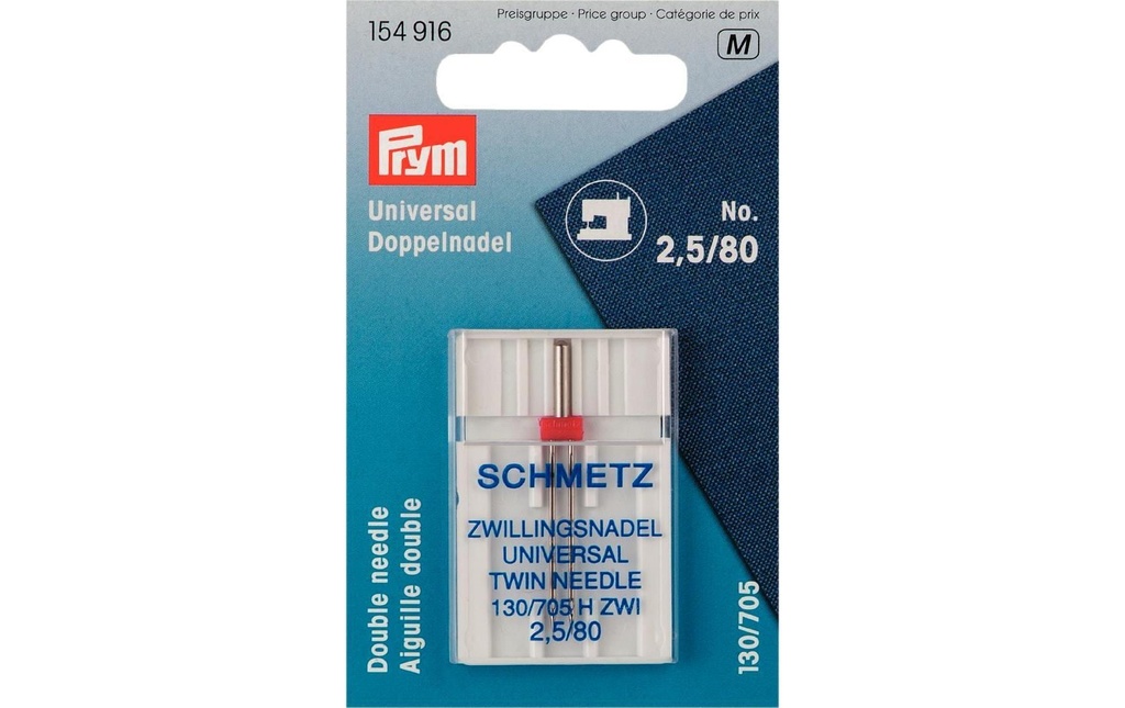 Prym Aiguille de machine à coudre Universal Nr. 80 Doubles, 1 Pièce/s
