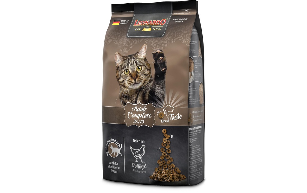 Leonardo Cat Food Alimentation sèche Adult Complete 32/16, 1.8 kg