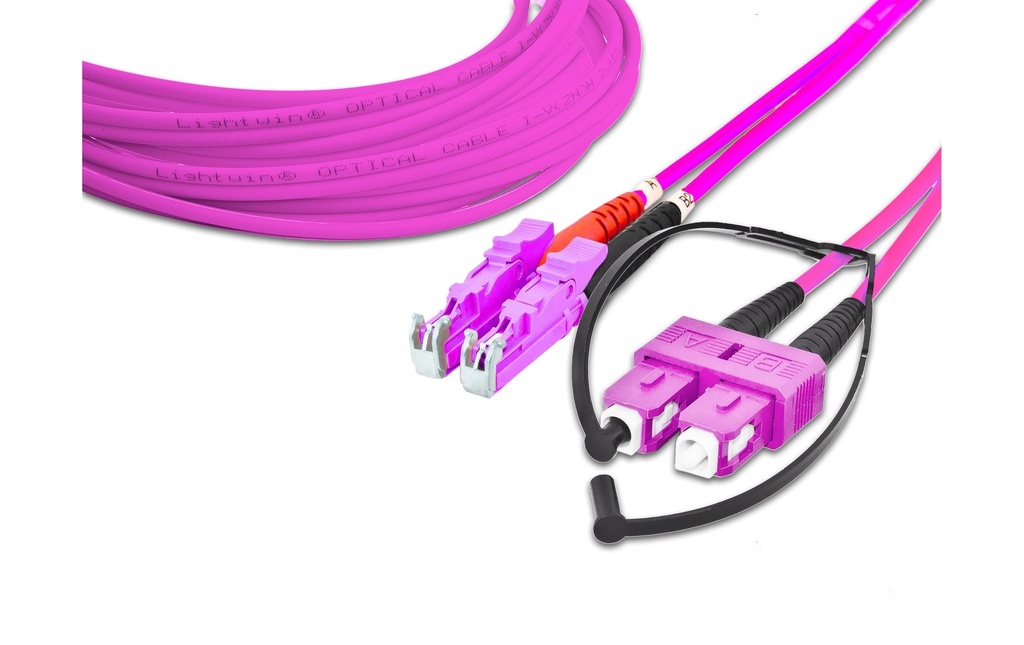 Lightwin Câble patch à fibre optique Multimode LSH – SC, OM4, Duplex, 2 m