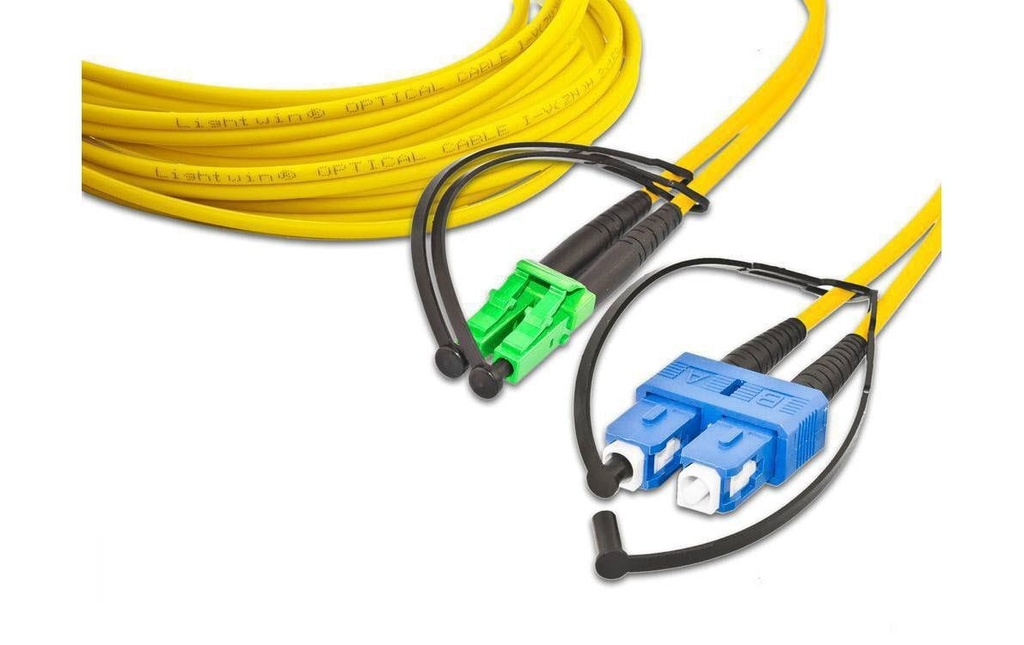 Lightwin Câble patch à fibre optique Singlemode LC/APC – SC, OS2, Duplex, 1 m