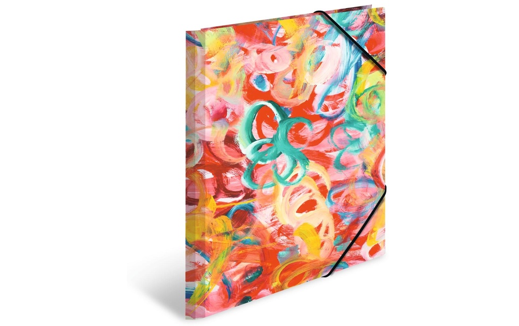 HERMA Portfolio à ruban élastique A4 Peinture, carton, avec impression intérieure