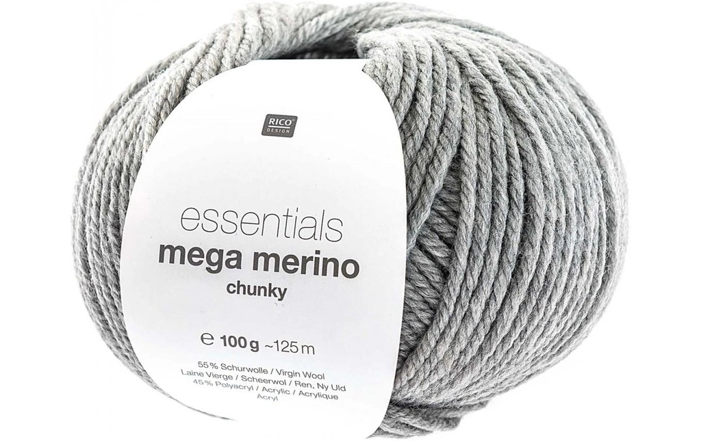 Rico Design Laine Essentials Mega Wool chunky 100 g, Gris clair