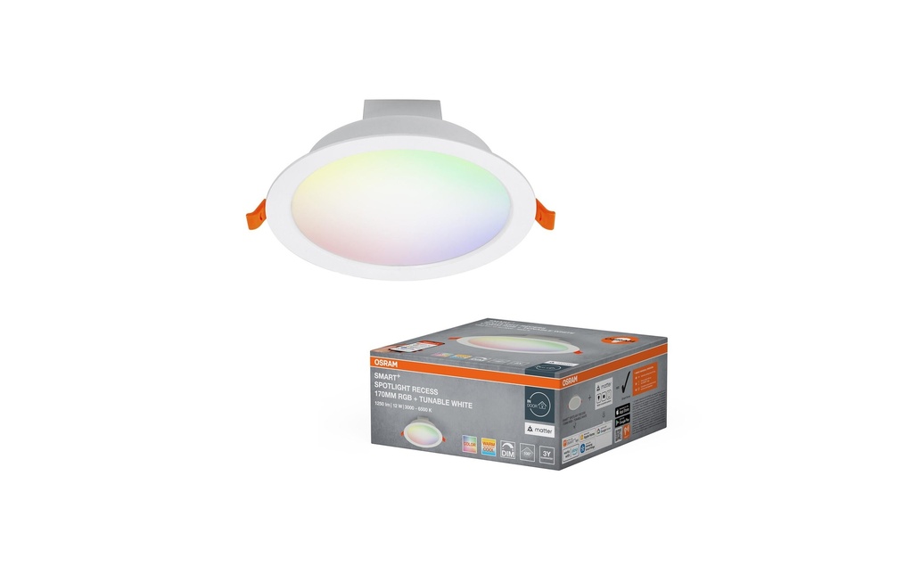 OSRAM Lampe encastrée SMART+ Matter Recess Multicolor 170 mm, RGBW