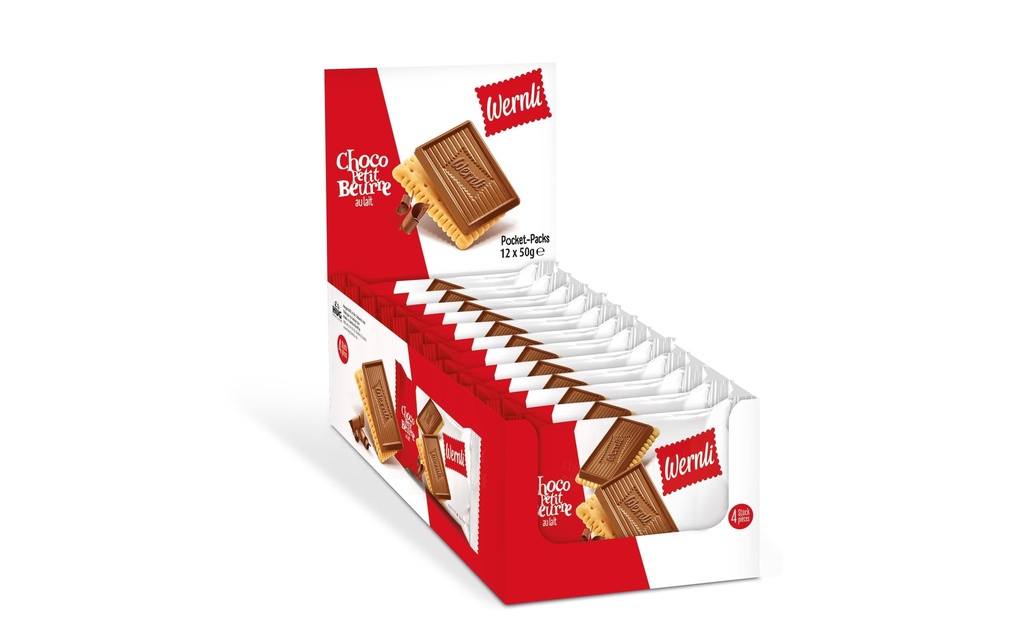 Wernli Petits gâteaux Choco Petit Beurre au lait 12 x 50 g
