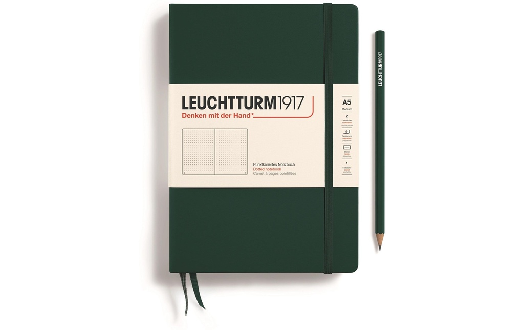 Leuchtturm Bloc-notes Medium A5, Pois, Forest