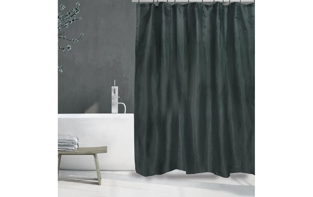 MSV Rideau de douche Uni 180 x 200 cm, Vert foncé