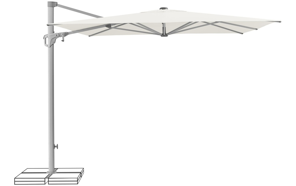 Suncomfort by Glatz Parasol Familyflex Blanc sable, 250 x 250 mm