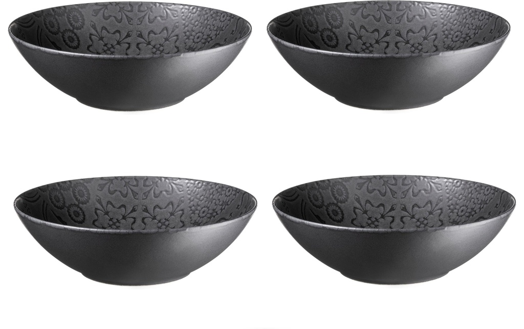 Mäser Bol Tiles 24 cm, 4 pièces, noir