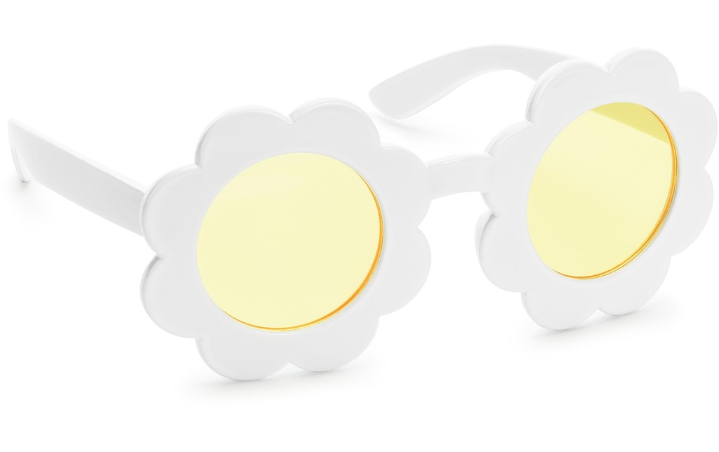 Partydeco Lunettes de fête Pâquerette 13 x 6 x 13 cm, Blanc