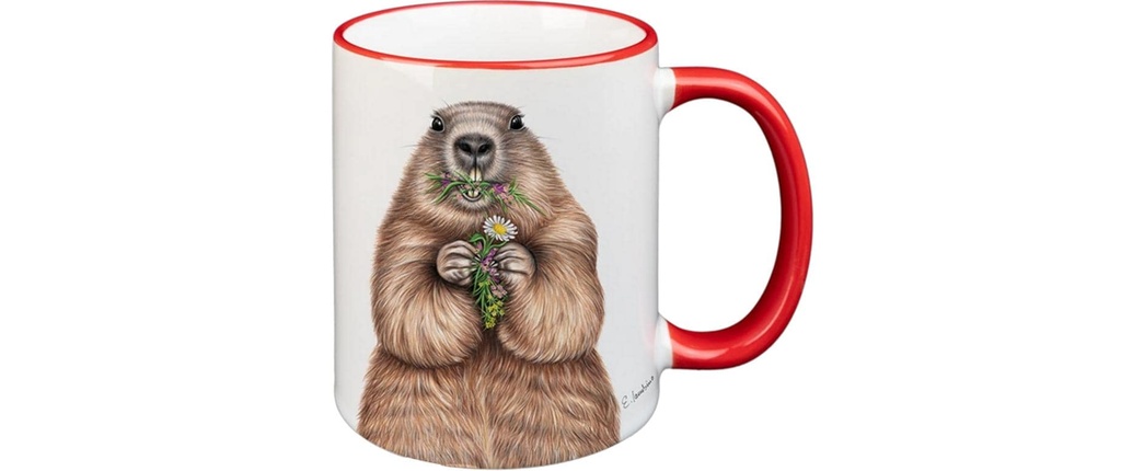 creanorm Tasse Marmotte 330 ml, 1 Pièce/s, Rouge/Blanc