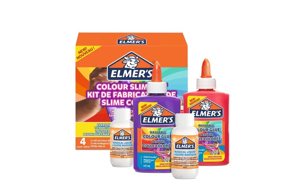 Elmers Colle de bricolage Slime Kit Opaque 1 Pièce/s, Rose, Violet