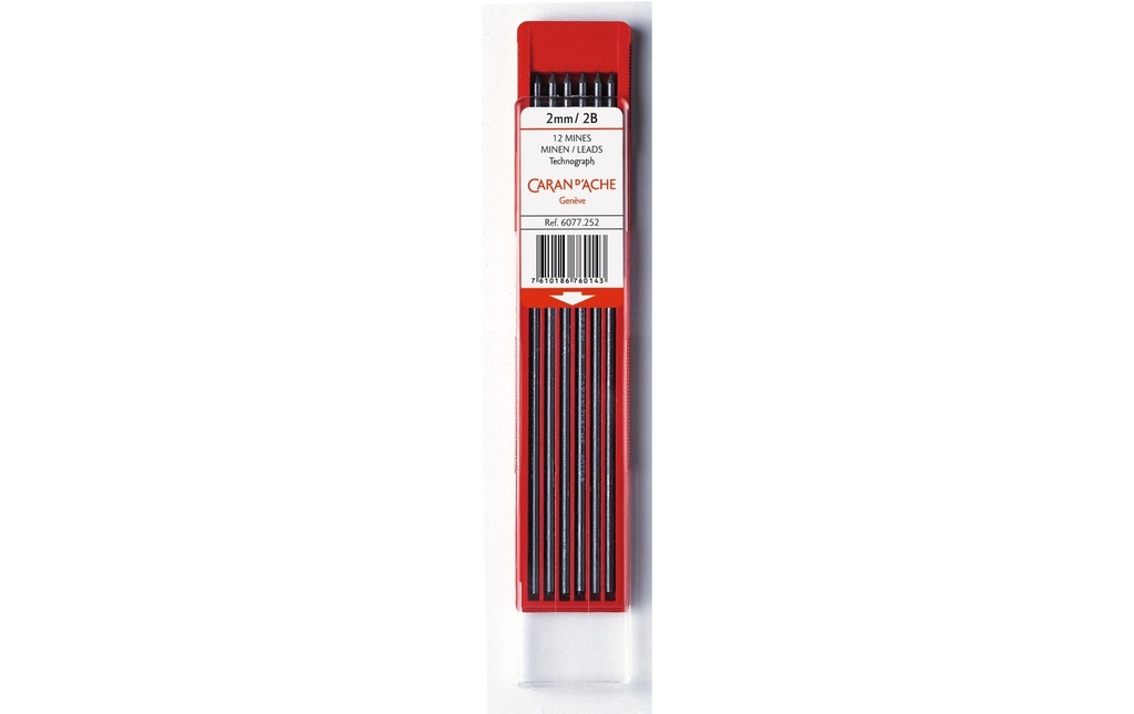 CARAN D'ACHE Mines Technograph 2mm 2B (12 pces)