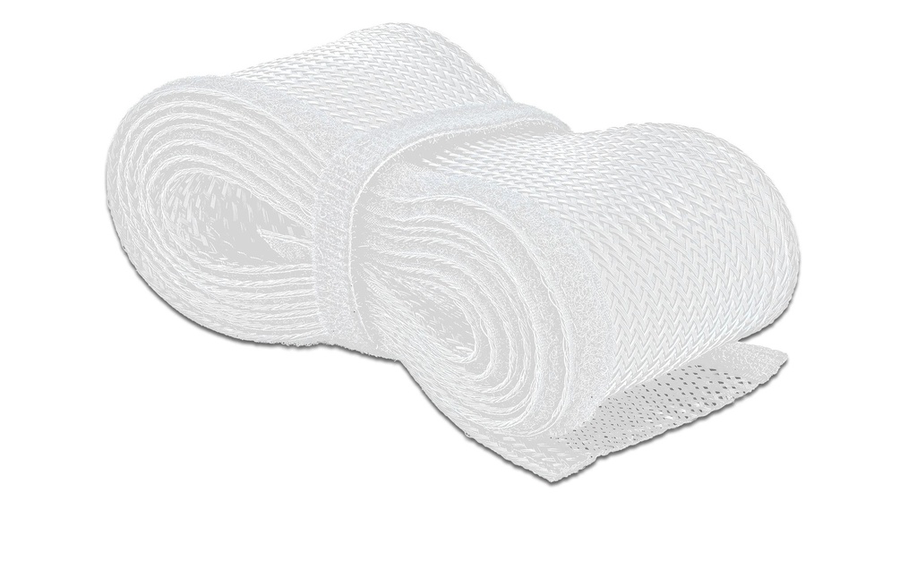 Delock Gaine de câble fermeture à scratch, 2m x 19 mm Blanc