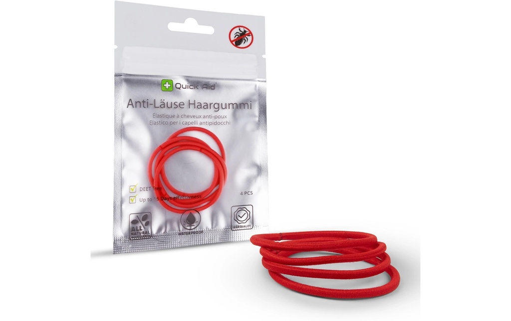 Quick Aid Insectifuge Élastique anti-poux rouge 4 Pièce/s