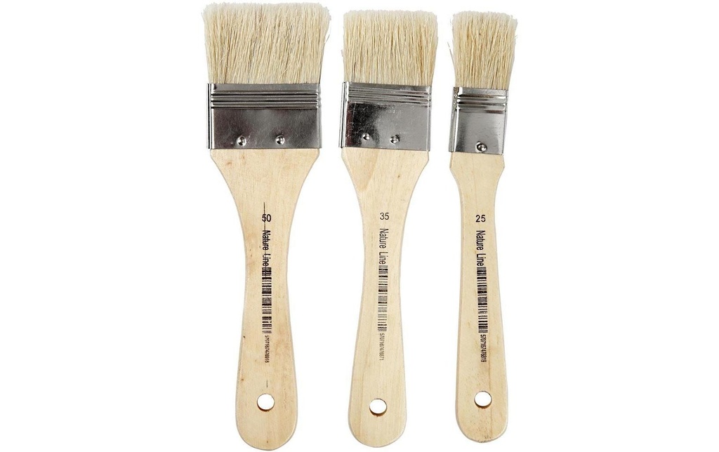 Creativ Company Brosse à poils Pinceau à peinture plat 3 Pièce/s
