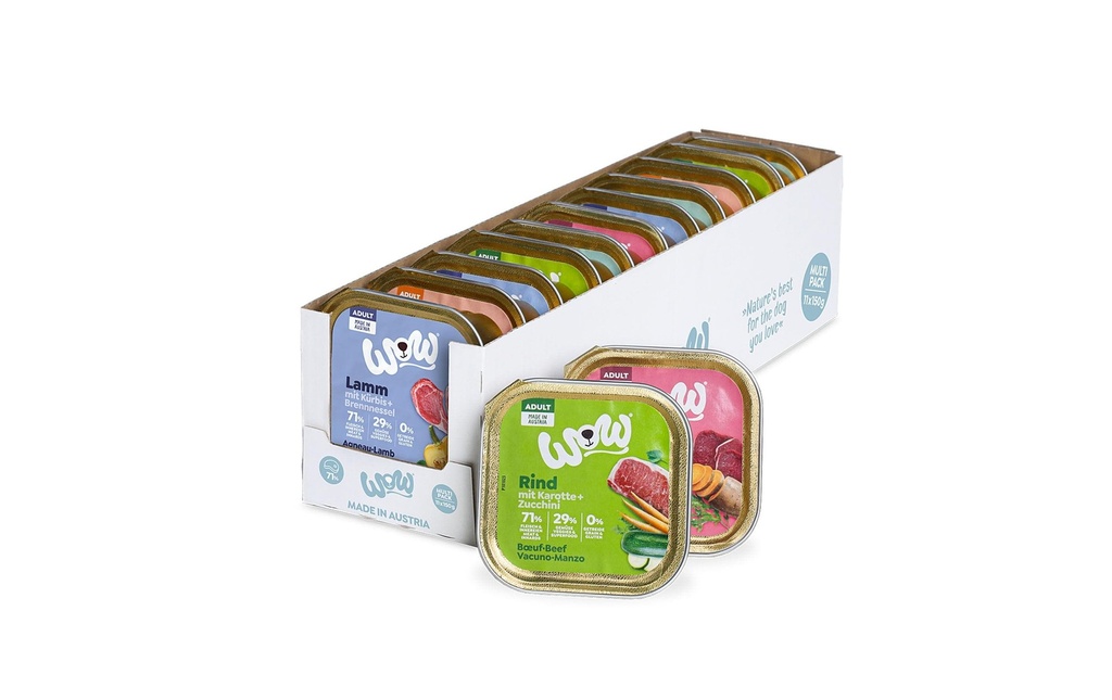 WOW Alimentation humide Multipack Adult Barquettes 11 x 150g