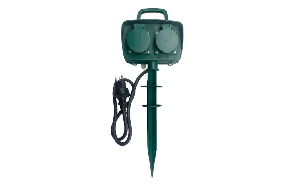 Elbro Piquet de terre pour prises de courant 4x T13, 3 m, IP55, Vert