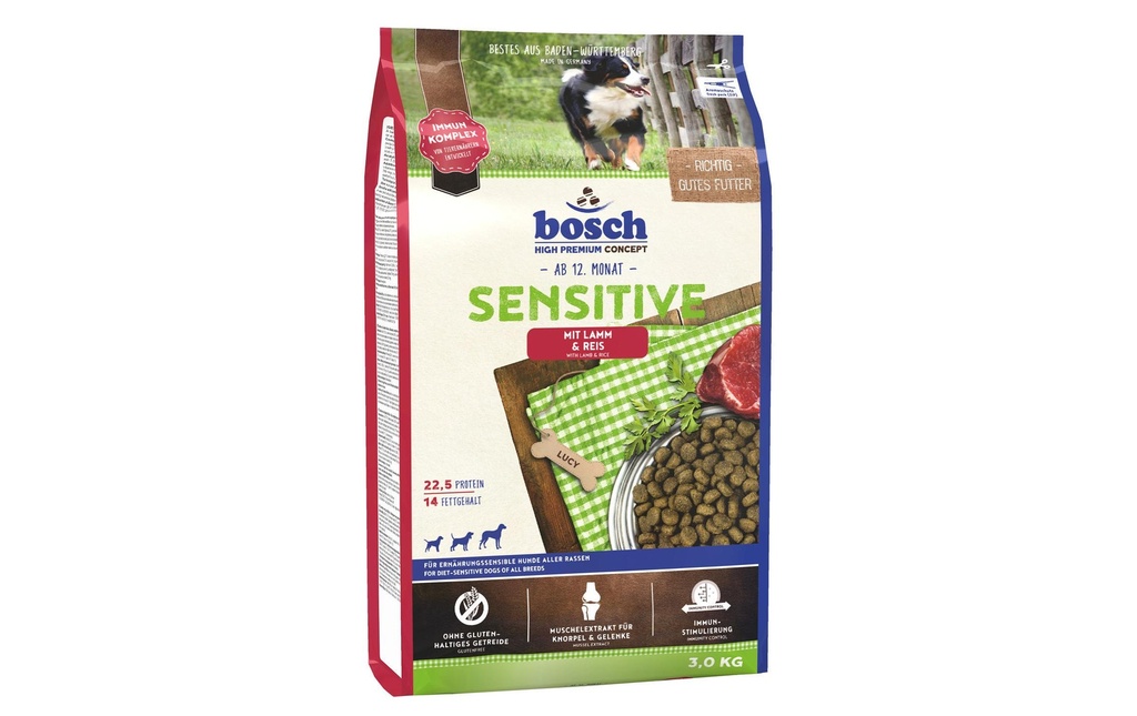 Bosch Tiernahrung Alimentation sèche Sensitive Agneau et riz, 3 kg