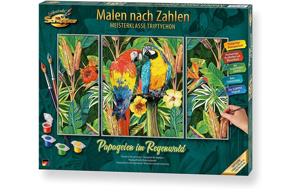 Schipper Peinture avec chiffres Perroquets des tropiques
