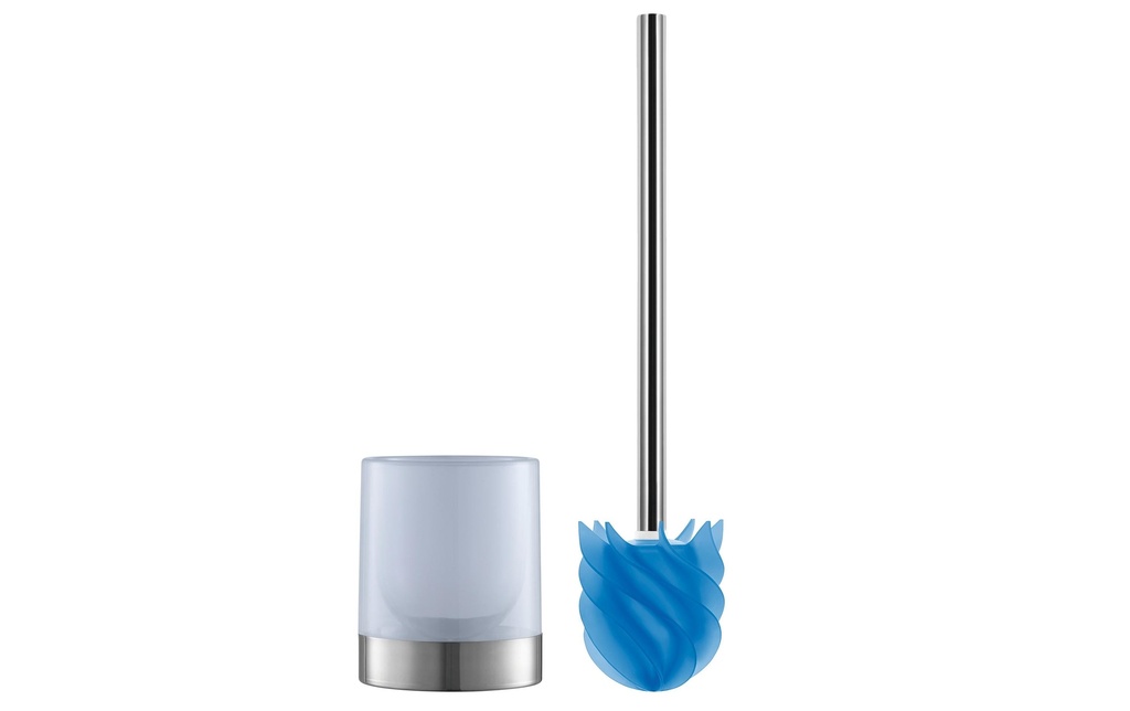 Loomaid Brosse à toilettes LOOMAID est fabriqué en silicone, Bleu, repoussant la saleté