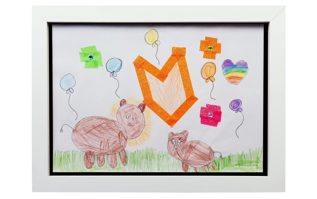 COCON Cadre photo pour les dessins d'enfants 35 x 26 x 5 cm, Blanc
