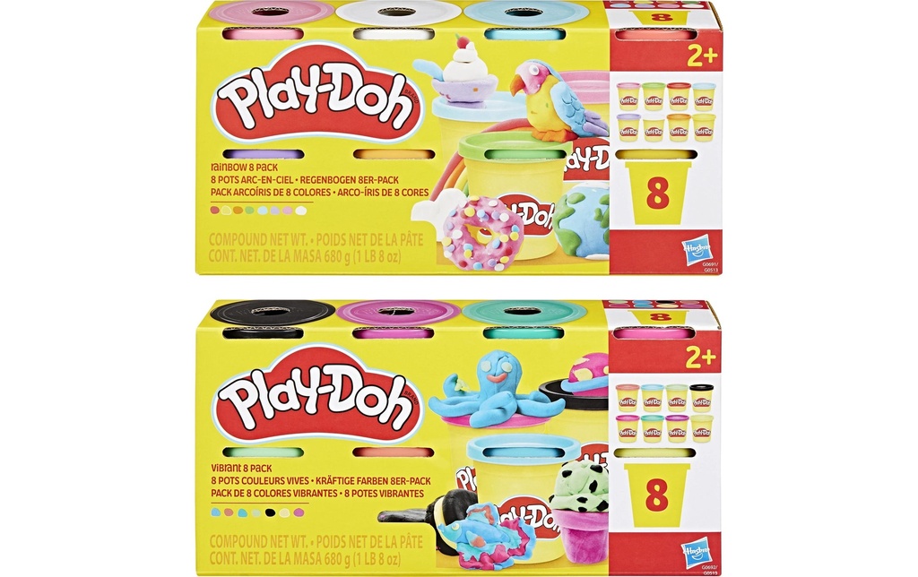 Play-Doh Plasticine Play-Doh paquet de 8 assorti