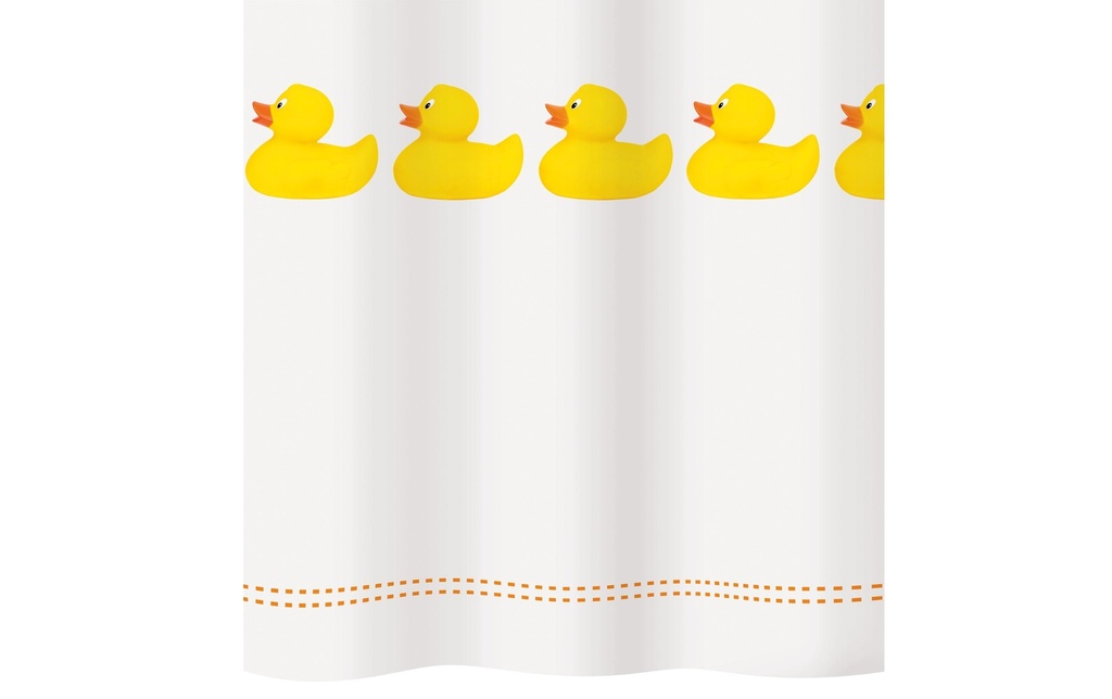 diaqua® Rideau de douche Duckie 120 x 200 cm, Jaune/Blanc