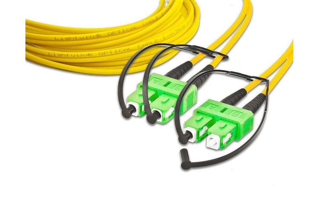 Lightwin Câble patch à fibre optique Singlemode SC/APC – SC/APC, OS2, Duplex, 10 m