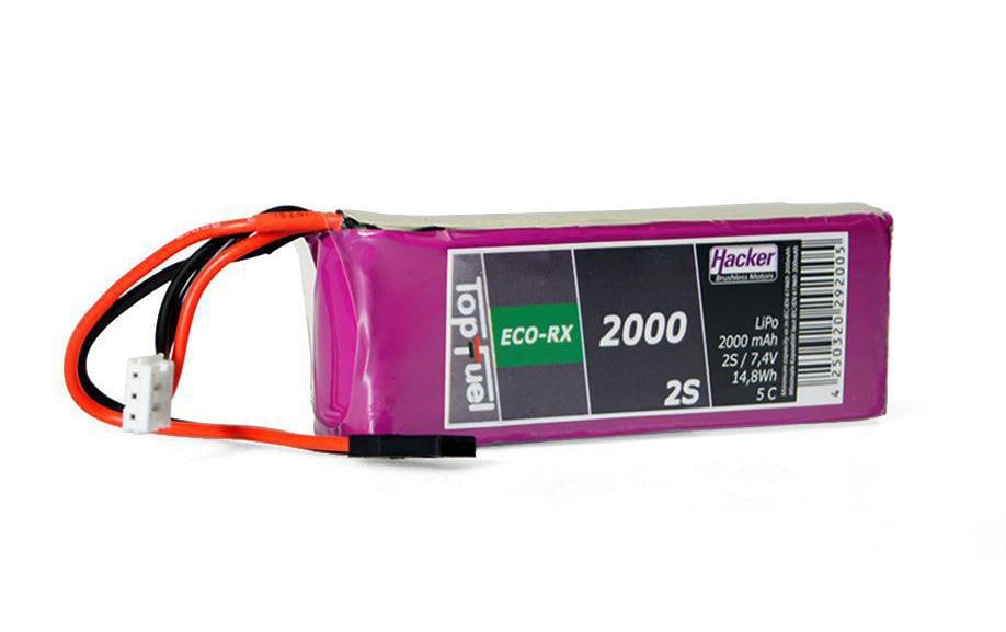 Hacker Batterie RC LiPo 2000 mAh 7.4 V 5C TopFuel ECO-RX