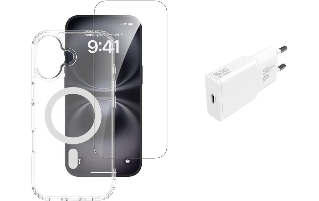 4smarts Coque arrière 3in1 Kit de démarrage MagSafe pour iPhone 17