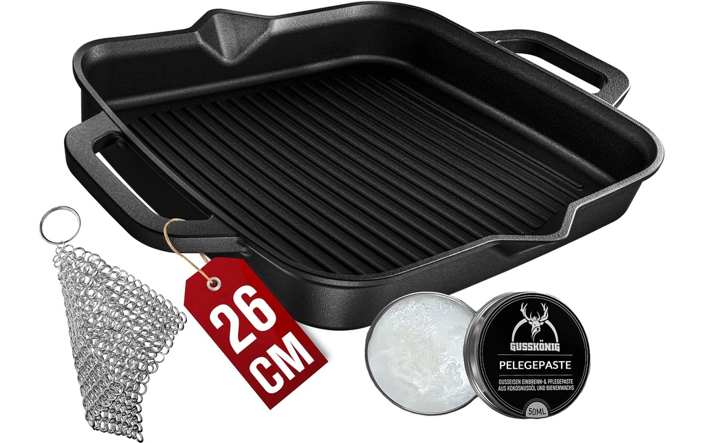 Gusskoenig Poêle à griller cuite au four 26 cm
