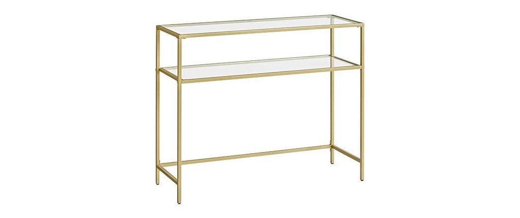 VASAGLE Table console 100 x 35 x 80 cm, Doré