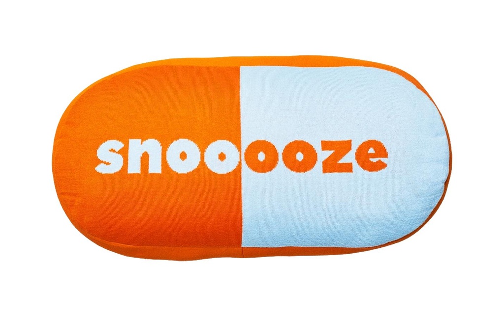 Chic Mic Oreiller en coton tricoté Snooze 30 x 60 cm, Bleu/Orange