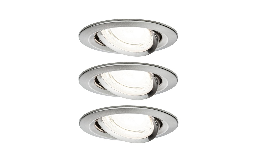 Paulmann Luminaire encastré LED Nova Plus 3-Set fer brossé
