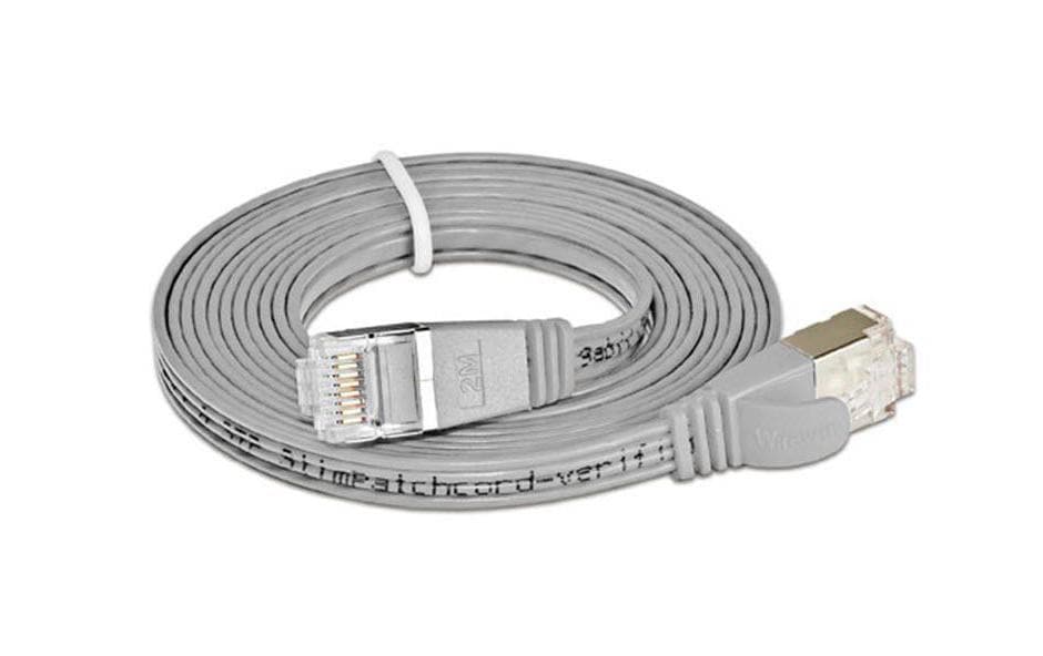 SLIM Câble patch slim RJ-45 - RJ-45, Cat 6, STP, 0.25 m, Gris